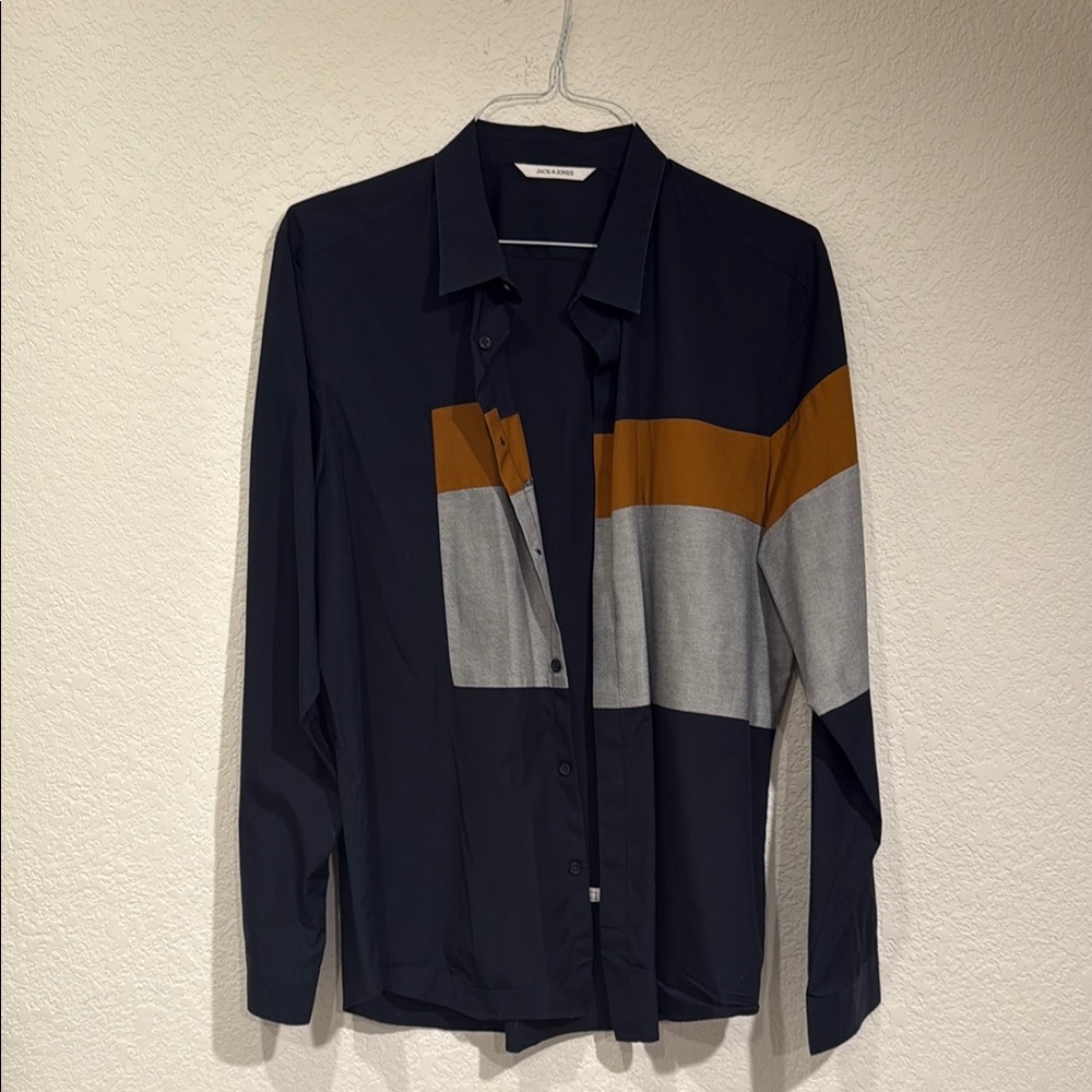 Jack & Jones Blue and Gray Lightweight Shirt Jacket